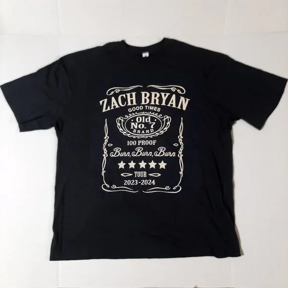Zach Bryan Official 2024 Tour Merch Whiskey Unisex XXLarge Black 2XL Tshirt NWOT - Picture 6 of 6